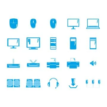 Set of computer icons Stock Illustration