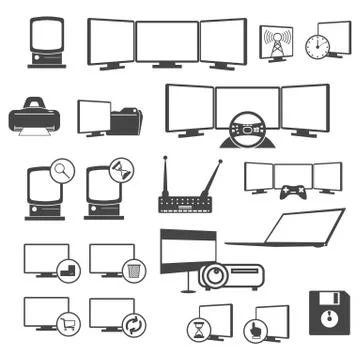 Set of computer icons 스톡 일러스트