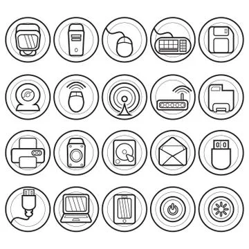 Set of computer icons イラスト素材