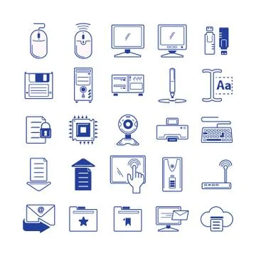Set of computer icons イラスト素材