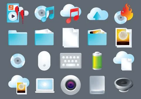 Set of computer icons 스톡 일러스트