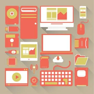 Set Of Computer Icons Stock Illustration