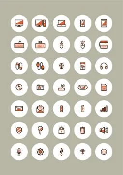 Set Of Computer Icons Stock Illustration