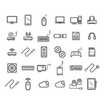Set Of Computer Icons Stock Illustration