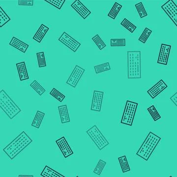 Set Computer keyboard icon isolated on black and white background. PC component Illustrazione stock