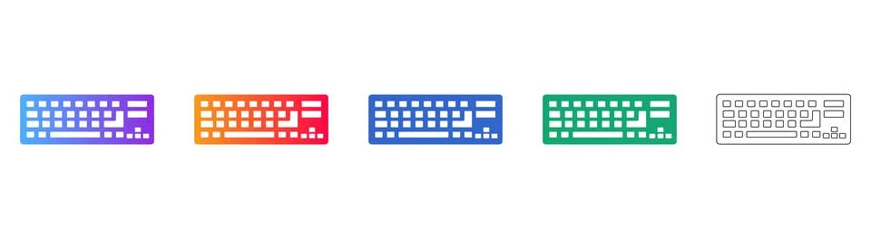 Set of Computer Keyboard Input Icons Stock Illustration