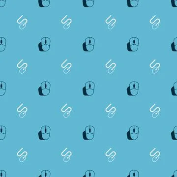 Set Computer mouse and on seamless pattern. Vector Stock Illustration