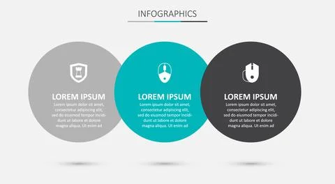 Set Computer mouse, Chess shield and . Business infographic template. Vector Stock Illustration