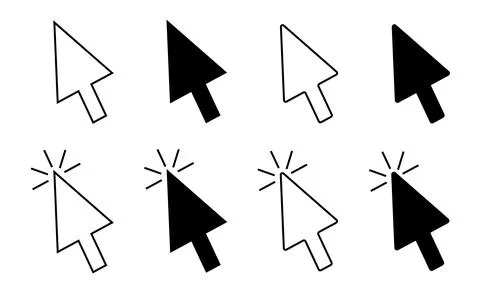 Set of computer mouse cursor icons, vector illustration. Stock Illustration