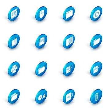 Set Computer mouse, Document folder, Scotch, File document, Printer,  and T.. Illustrazione stock