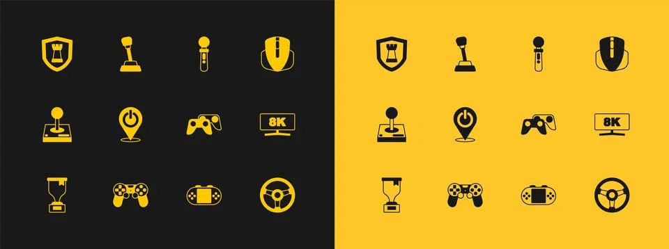 Set Computer mouse, Game controller or joystick, Portable video game consol.. 库存插图