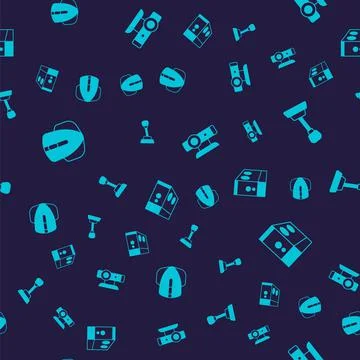 Set Computer mouse, Gear shifter, Web camera and Case of computer on seamless 스톡 일러스트