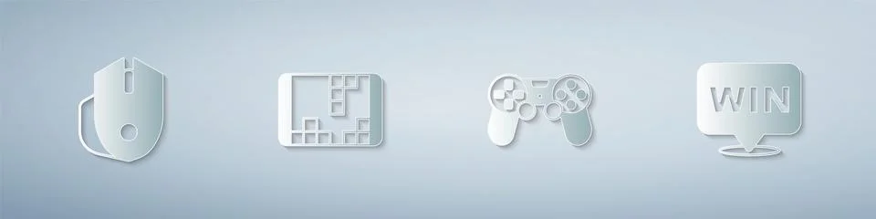 Set Computer mouse, Portable video game console, Game controller joystick and 스톡 일러스트