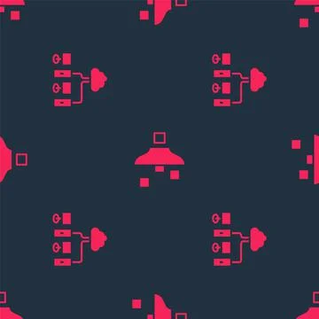 Set Computer network and Filter setting on seamless pattern. Vector イラスト素材