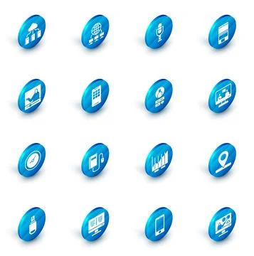 Set Computer network, Microphone, Laptop, Online education, Clock, Mobile, and Stock Illustration