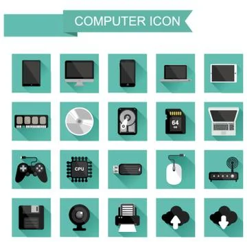 Set Of Computer Parts Stockillustratie