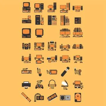 Set Of Computer Parts Stockillustratie