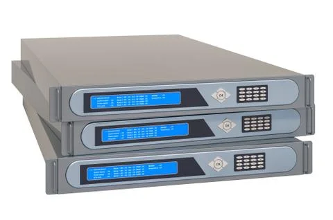 Set of computer server blades, 3D rendering Stock Illustration