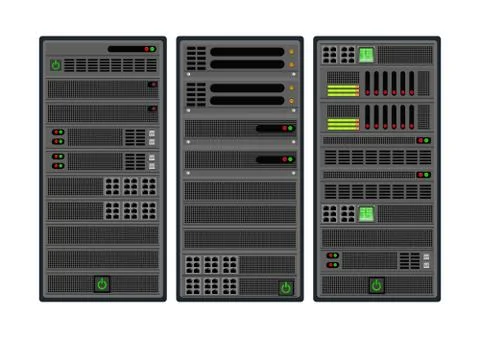 Set of computer server Illustrazione stock