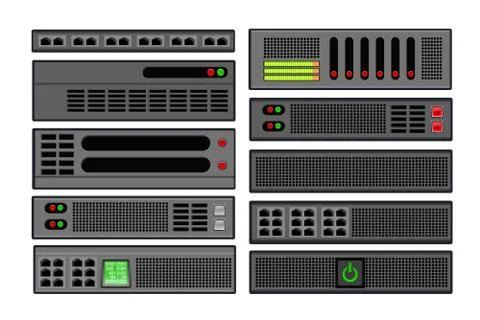 Set of computer server Illustrazione stock