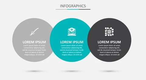 Set Computer vision, Katana and Neural network. Business infographic template 스톡 일러스트