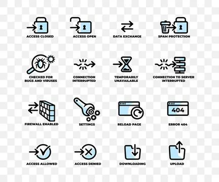 Set of computer web icons, internet and network, graphic design イラスト素材