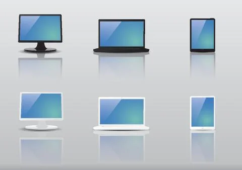 Set Of Computing Devices Illustrazione stock