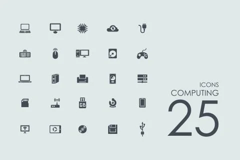 Set of computing icons Illustrazione stock