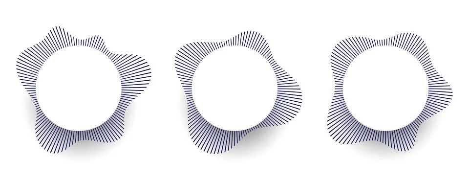 Set of Concentric Round Spiral Radar and Sound Wave Design Elements Stock Illustration