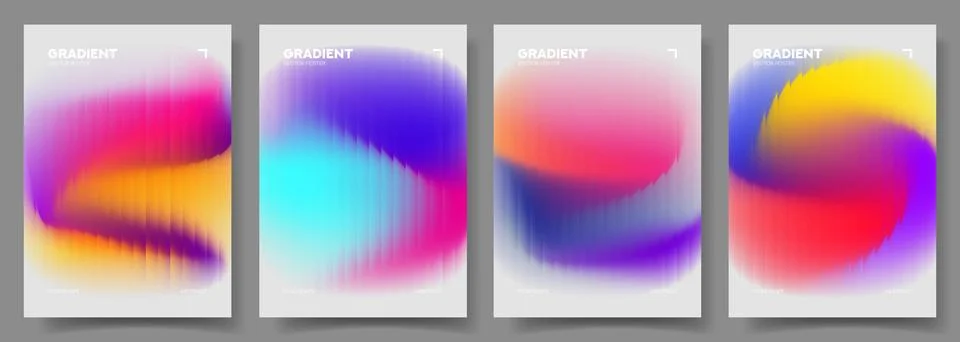 Set of concept of ripple gradient posters Stock Illustration