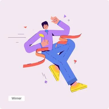 A set of conceptual vector business illustrations with a happy businessman Stock Illustration