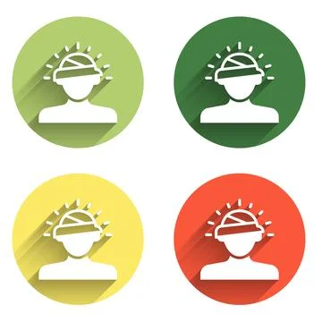 Set Concussion, headache, dizziness, migraine icon isolated with long shado.. Stock Illustration