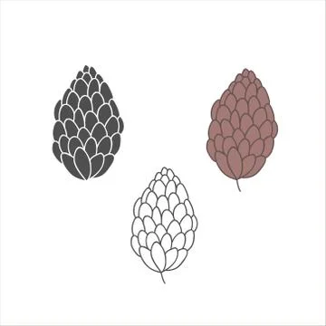 A set of cones. Vector color illustration in doodle style Stock Illustration