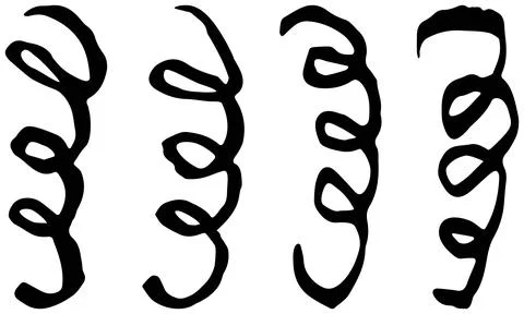 Set of confetti curls. Seamless repeating festive pattern Stock Illustration