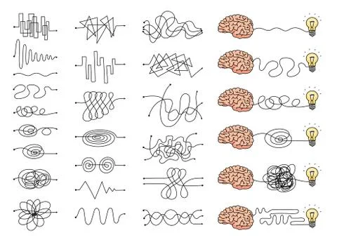 A set of confusing thinking process, the emergence of an idea. Illustration