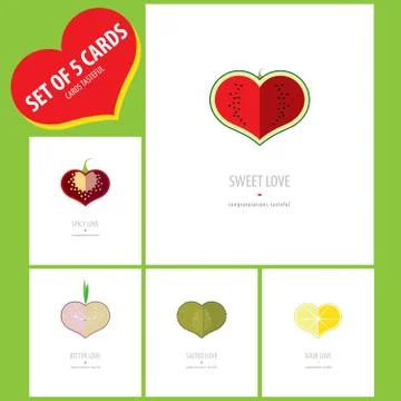 Set of congratulation tasteful cards Illustrazione stock