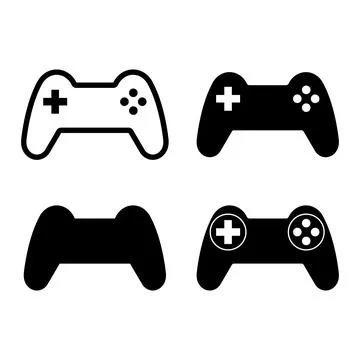 Set of Console gaming gamepad icon, joystick gadget technology button vector Stock Illustration