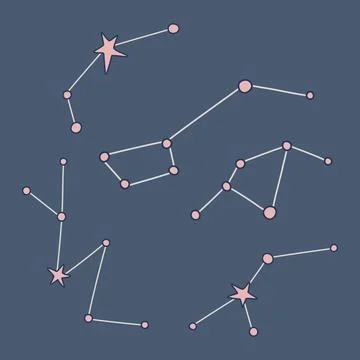 Set of constellations. Scandinavian style outer space bundle. Stockillustratie