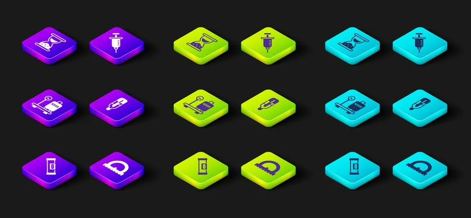 Set Construction bubble level, Protractor, Scale with suitcase, Medical Illustration