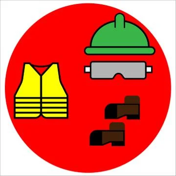 Set of construction clothes on a white background. Vector illustration Stock Illustration