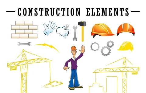Set of construction elements Stock Illustration