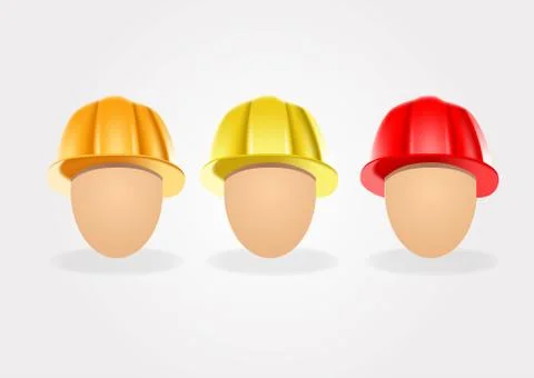 Set of construction helmets Illustrazione stock