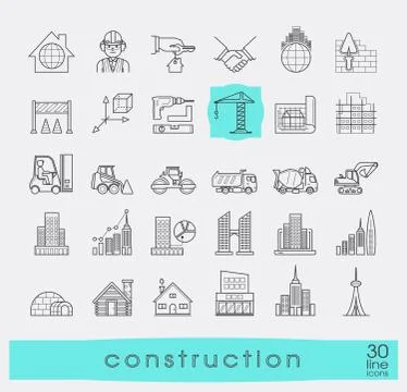 Set of construction icons. Stock Illustration