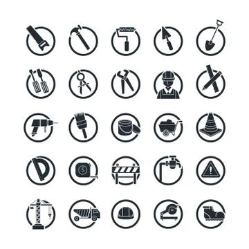 Set of construction icons Illustrazione stock