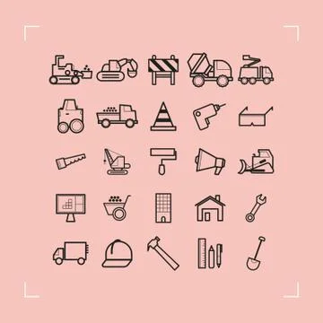 Set of construction icons Illustrazione stock