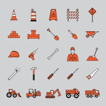 Set of construction icons Stock Illustration