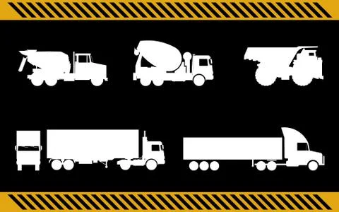 Set of construction machinery trucks Stock Illustration