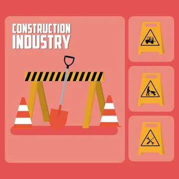 Set of construction roadsign icons Stock Illustration