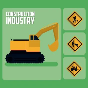 Set of construction roadsign icons Stock Illustration