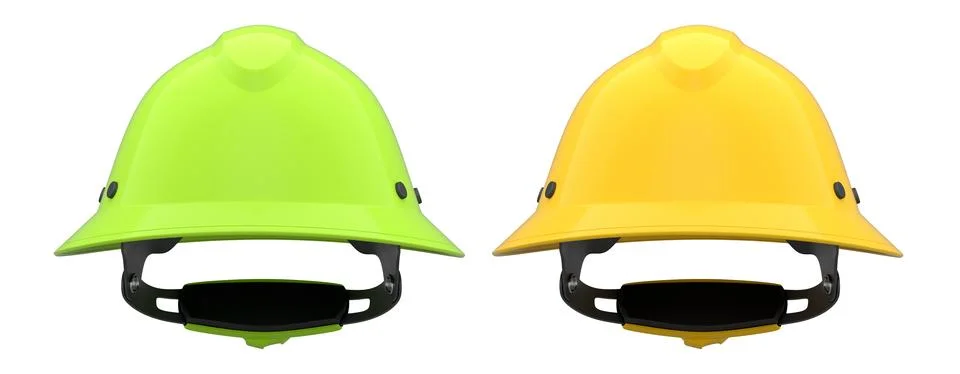 Set of construction safety helmets isolated on white transparent background.. イラスト素材